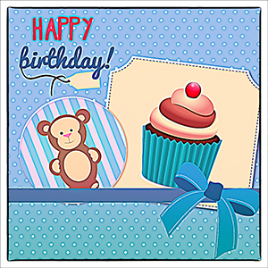 JIGSAW - HAPPY BIRTHDAY - TEDDY and CUPCAKE